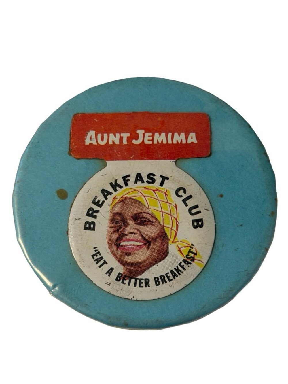 Vintage Aunt Jemima Breakfast Club Advertising Pin Back Button RPM Associates Ba